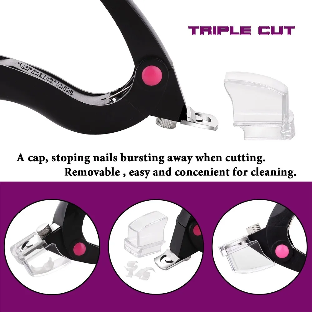 Pontas das Unhas de Acrílico Cortador de Unha Tesoura de Aço Preto Ferramentas Gel Manicure Clipper Inoxidável Atacado F0324x 100 Pcs uv 4 High Quality Beleza e saúde