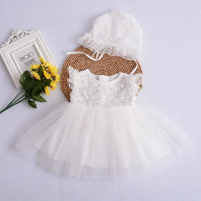 Princess dress for baby girl summer baby clothes white lace infant