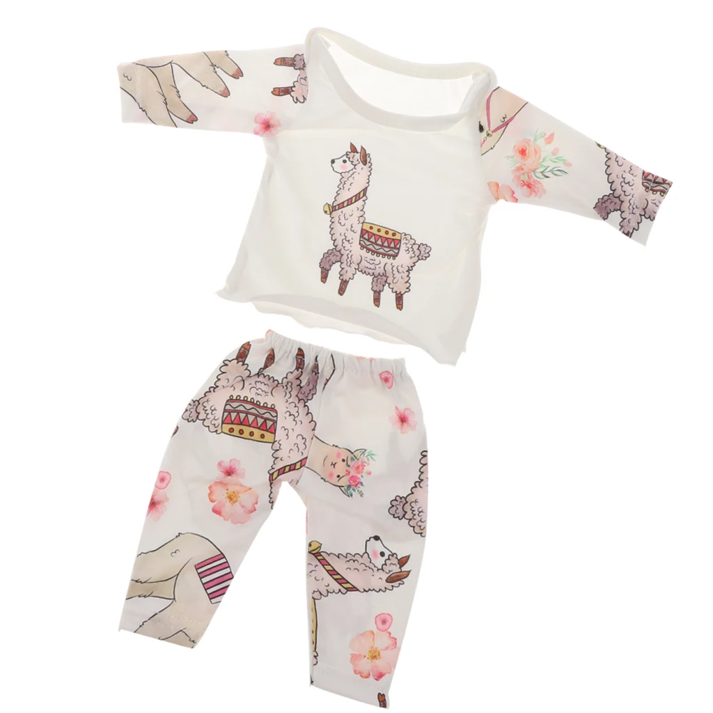 Adorable Cotton Nightgown Pajamas Clothes Suit for 18inch American Doll Doll for 16-18inch Baby Doll Reborn Doll