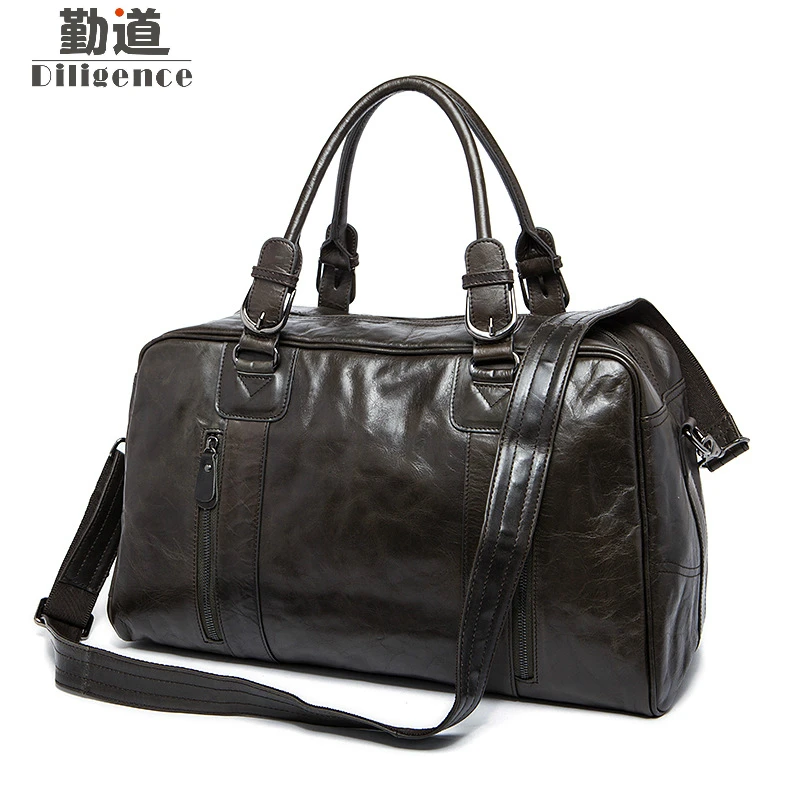 

Genuine Leather Vintage Travel Bag Tote Handbag Luggage Bag Crossbody Tote Bags