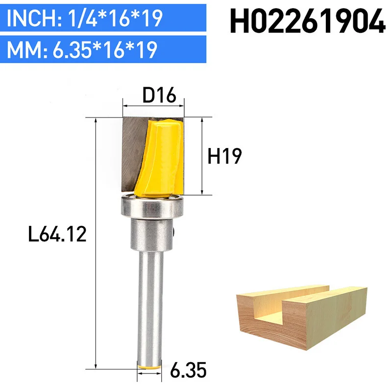 HUHAO 1 шт. 1/" хвостовик деревообрабатывающий фрезы заусенцы резак имитация дерева фрезы ЧПУ Очистка снизу бит с подшипником - Длина режущей кромки: H02261904
