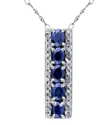 Сапфировое Ожерелье Подвеска натуральный настоящий сапфир 925 Серебро Изысканные синие драгоценные камни 0.35ct* 5 шт драгоценный камень# Z18050706