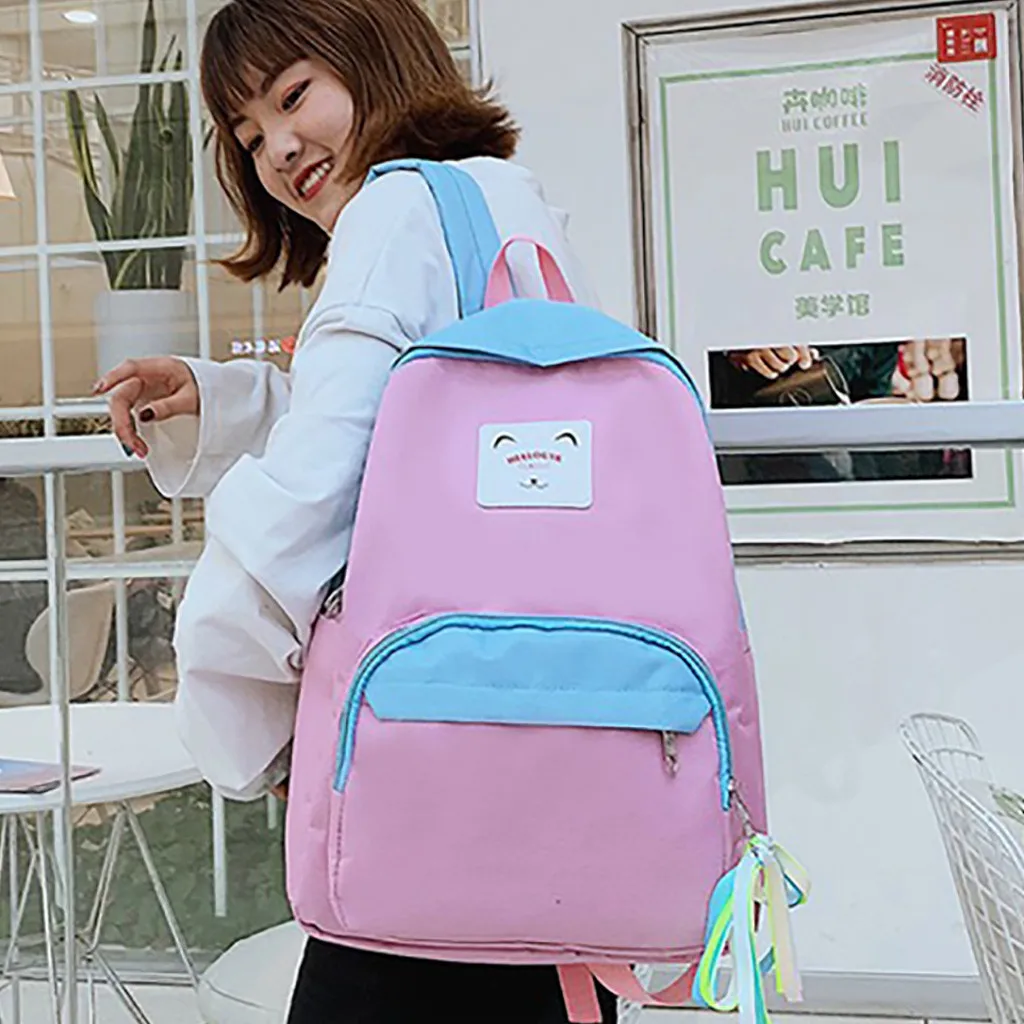 

Fashion New Women Casual Backpack Students School Bag Girls Large Capacity Letter Shoulder Travel Bag 7.2