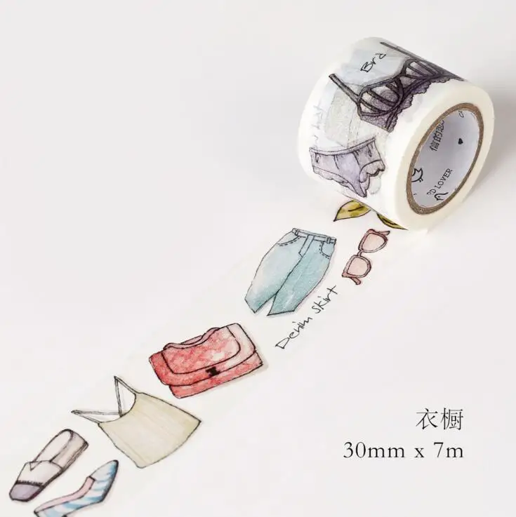 12 Pcs Lot Jg111 3cm Wide My Sweet Wardrobe Washi Tape Diy