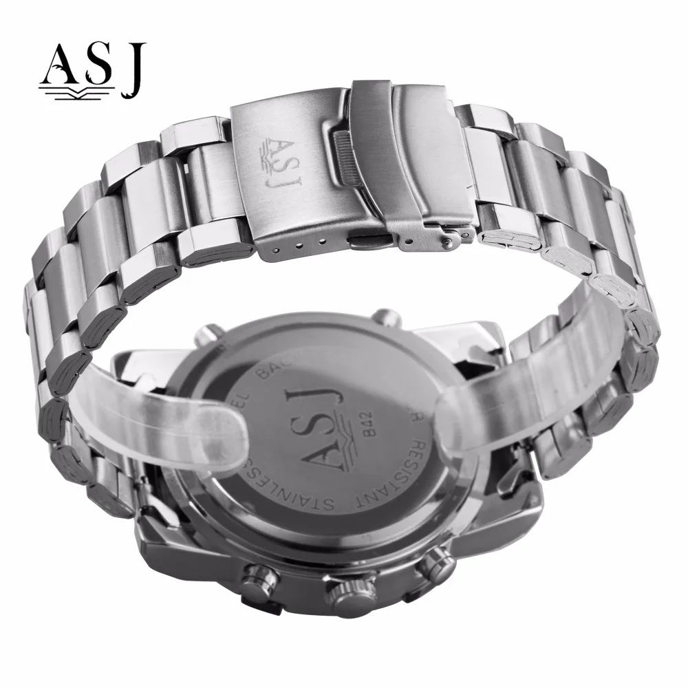 ASJ новый двойной дисплей Multi function QuartzElectronic стальные часы спортивные водостойкие