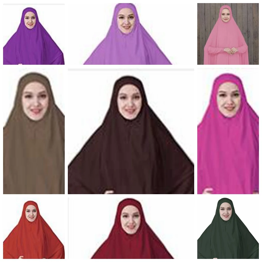 Новинка, большой размер, длинный рукав, хиджаб, Женская молитвенная одежда(145~ 160 см), белый, черный, кофейный, верблюжий, розовый, синий, фиолетовый, коричневый, зеленый