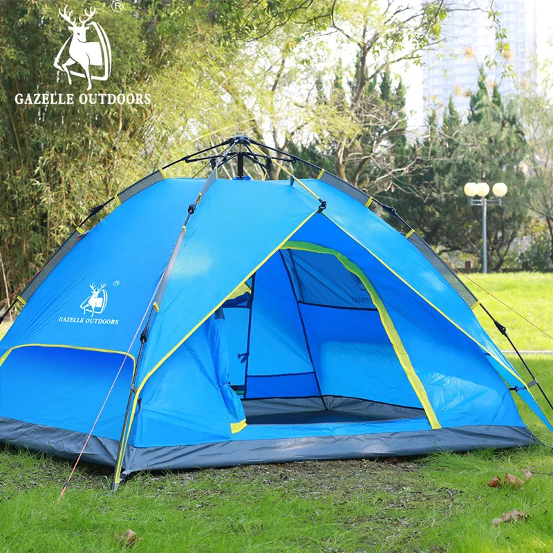 Hydraulic automatic tent outdoor camping supplies 3-4 people double rainproof camping tent Hydraulic automatic tent outdoor camping supplies 3-4 people double rainproof camping tent