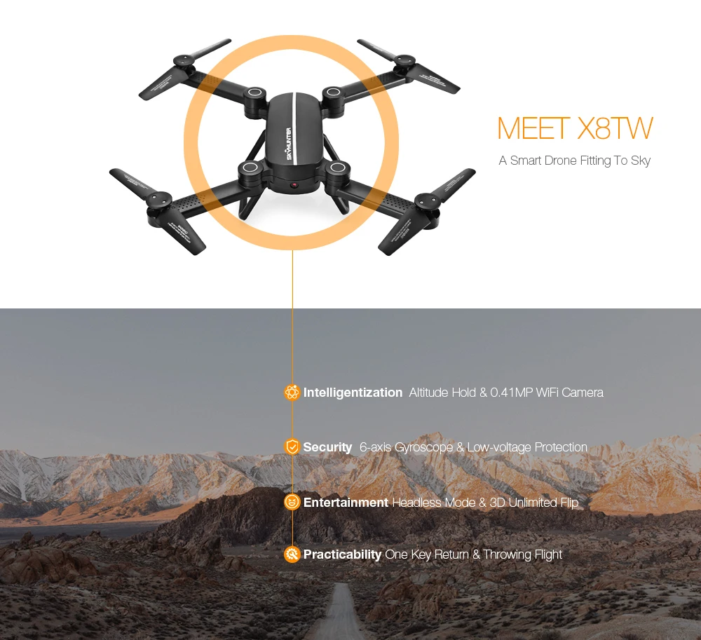 Новые мини Drone X8 Hunter Rc Fpv Quadcopter Камера Drone 2,4 г 4 Ось дистанционного Управление игрушка Дроны с Камера Hd Quadcopter Дрон