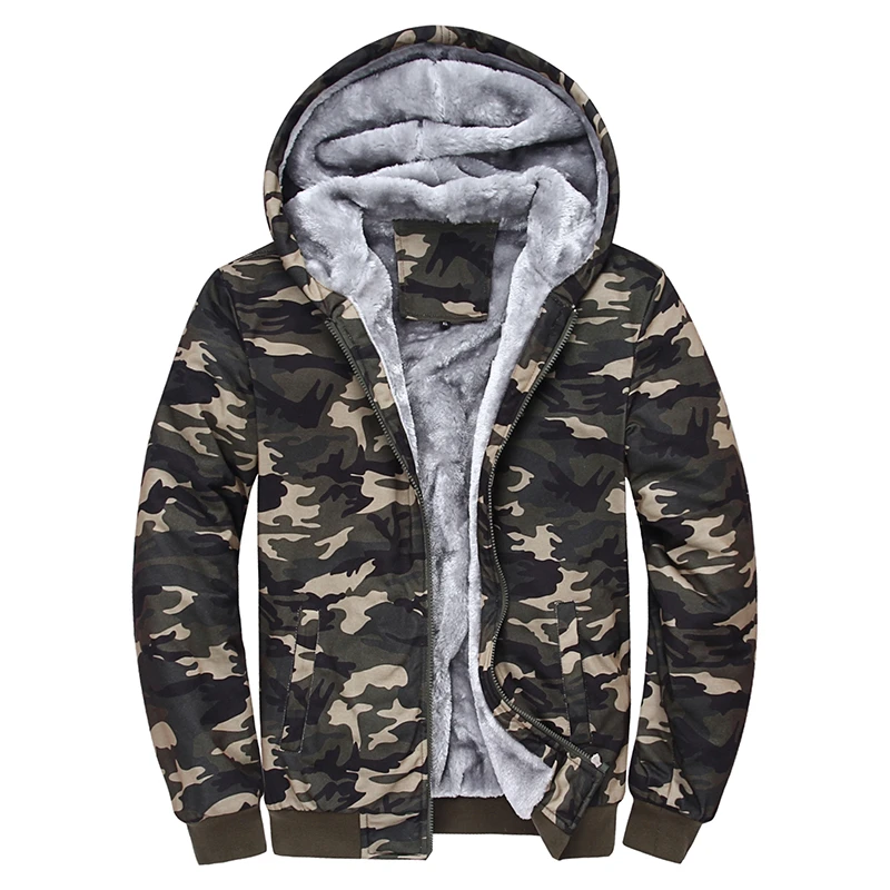 

2019 Hoodies Men Winter New Thicken Warm Coat Men Windproof Hooded Outwear Overcoat Army Camouflage Fashion Sweatshirts Male