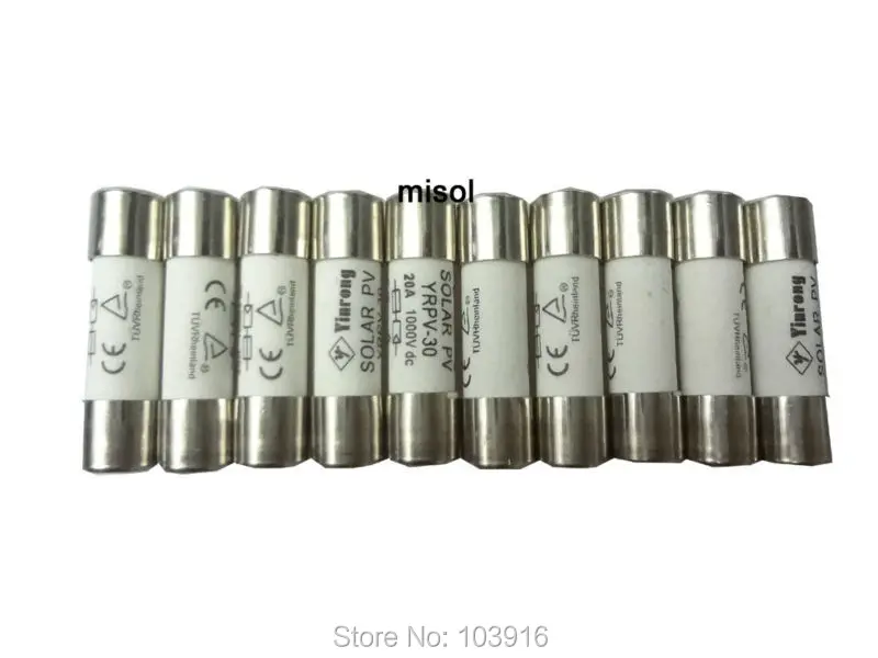 

10 units of PV solar fuse 20a 1000VDC fusible 10x38 gPV