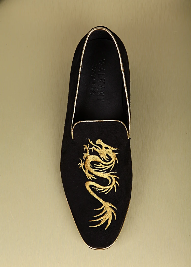 Мужские замшевые туфли с цветочной вышивкой красные повседневные деловые лоферы