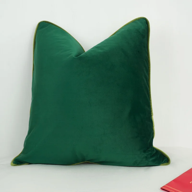 3 Colors Velvet Cushion Cover Luxury Green Olive Green With Grass Green