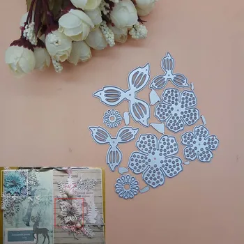 

METAL CUTTING DIES die cut 8pc flower leaf spring garden build up collage Scrapbook card PAPER CRAFT embossing stencils punch