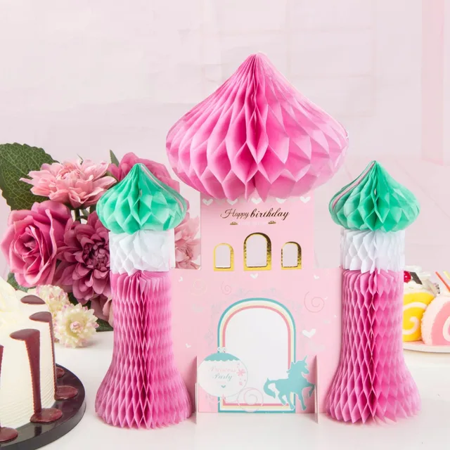 Pink Theme Birthday Party Decorations Kids Princess Castle Honeycomb Pink Theme Birthday Party Decorations Kids Princess Castle Honeycomb For Home Decor Supplier