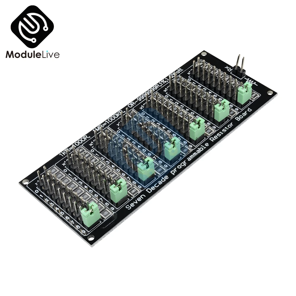 

1Pcs 1R - 9999999R Seven Decade Programmable Resistor Board, Step 1R, 1%, 1/2 Watt. adjustable resistor slide resistor