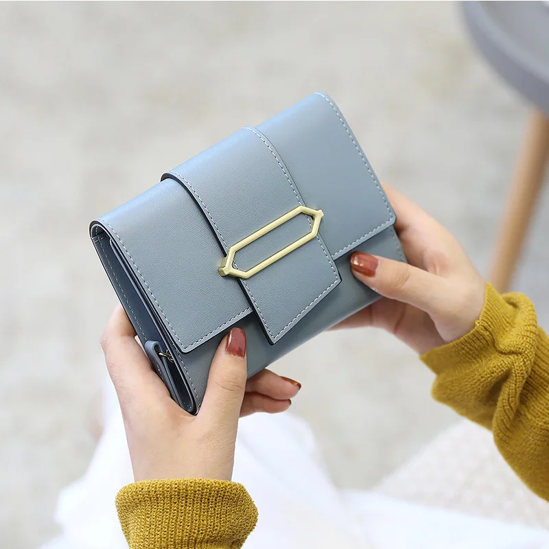 

Fashion Short Women Wallet Female PU Leather Womens Wallets Hasp Design With Coin Purse Pockets Multi-functional Purse Card