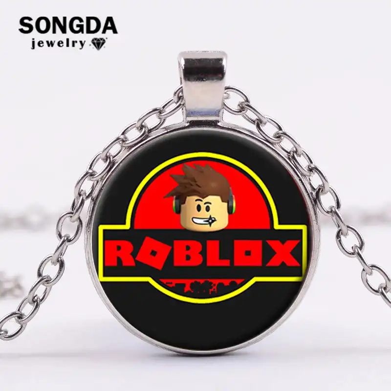 Songda Funny Candy Colors Roblox Game Children Necklace Anime Cartoon 3d Game Figures Glass Gem Pendant Toy Choker Necklace Gift -