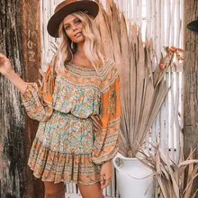 Jastie Летняя мини юбка Цыганский принт женские юбки эластичная талия Повседневная пляжная Юбка Saia Boho Хиппи Женская Faldas Jupe