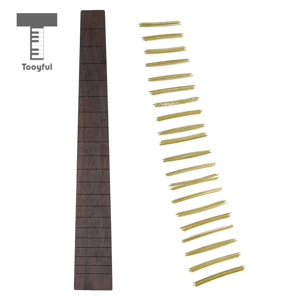 Rosewood Binding 41'' Guitar Fretboard Fingerboard & 20pcs 2mm Guitar Fretwire Set for DIY Musical Acoustic Folk Guitar Parts