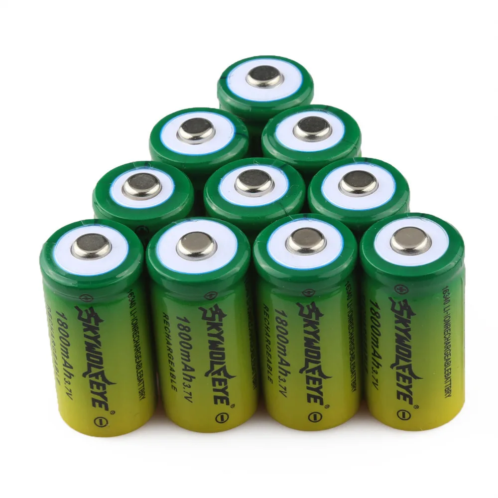 3.7V 1800mAh Lithium Li-ion 16340 Battery CR123A Rechargeable Batteries 3.7V CR123 for Laser Pen LED Flashlight Cell