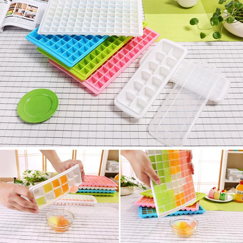 

2019 New Creative Plastics Ice Making Cube Mold Trays 96 Cubes Ice Cream Makers Solid Eco-Friendly For Home Kitchen Hand Tools