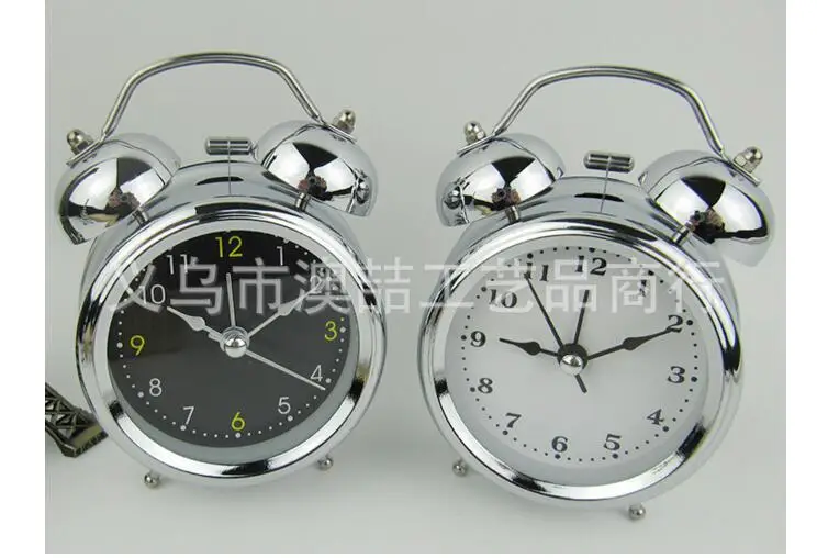 

Vintage Silent Pointer Bell Clocks Dual Bell Loud Alarm Clock Bedside Home Decors