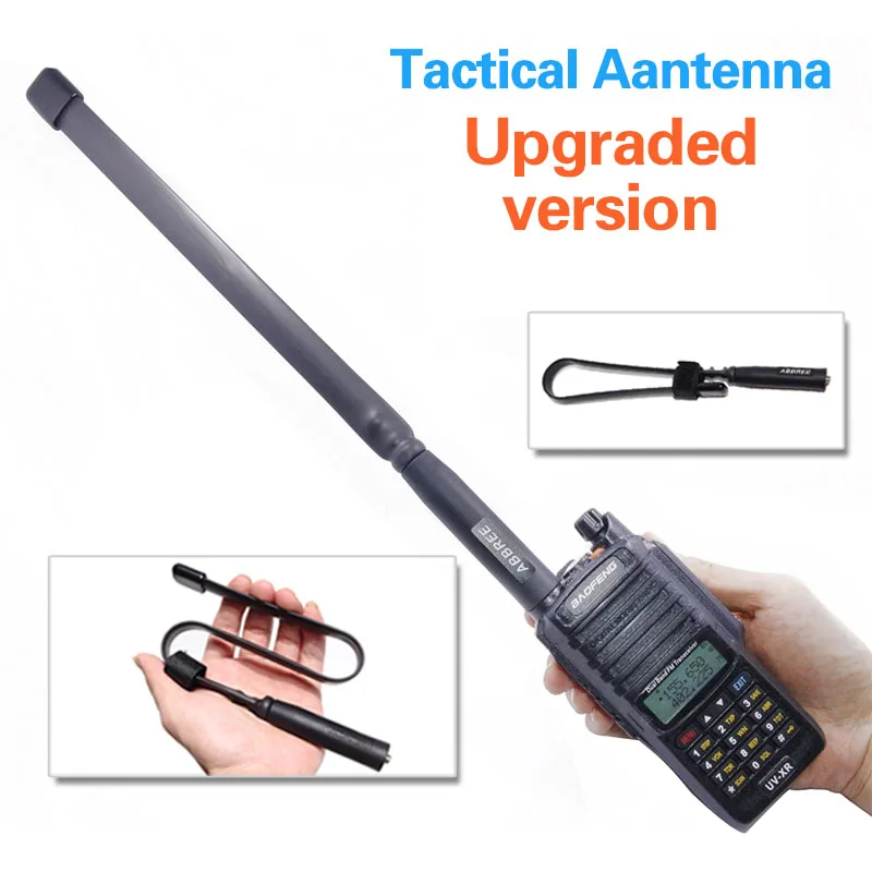 

ABBREE SMA-Female Dual Band 144/430Mhz Foldable Tactical Antenna For Baofeng Radio UV-XR UV-9R Walkie Talkie