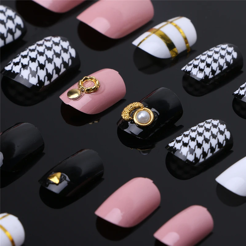 Новое поступление 24 шт Акриловые Поддельные ногти полное покрытие поддельные короткие дизайн ногтей DIY модный элегантный стикер с фантастическим рисунком