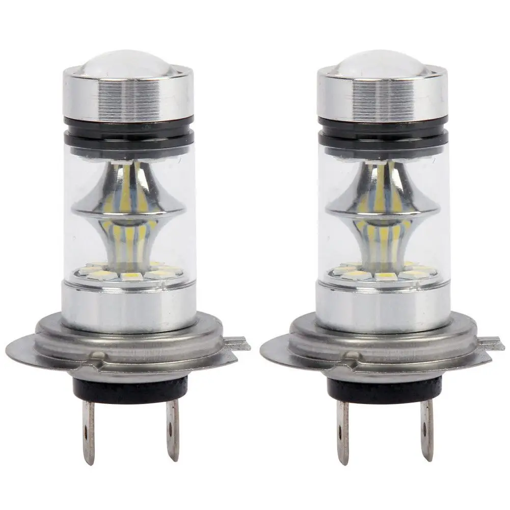 1 Pair High Power LED H7 Bulb 100W 20LED Car Fog Light Lamp Headlights