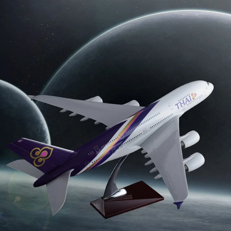 45 см смолы авиакомпаний Таиланда модель самолета тайский Аэробус A380 дыхательные