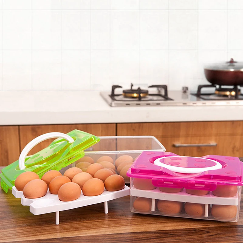 Household Practical Food Container Multi-functional Crisper Double-layer Food Egg Storage Box for Kitchen