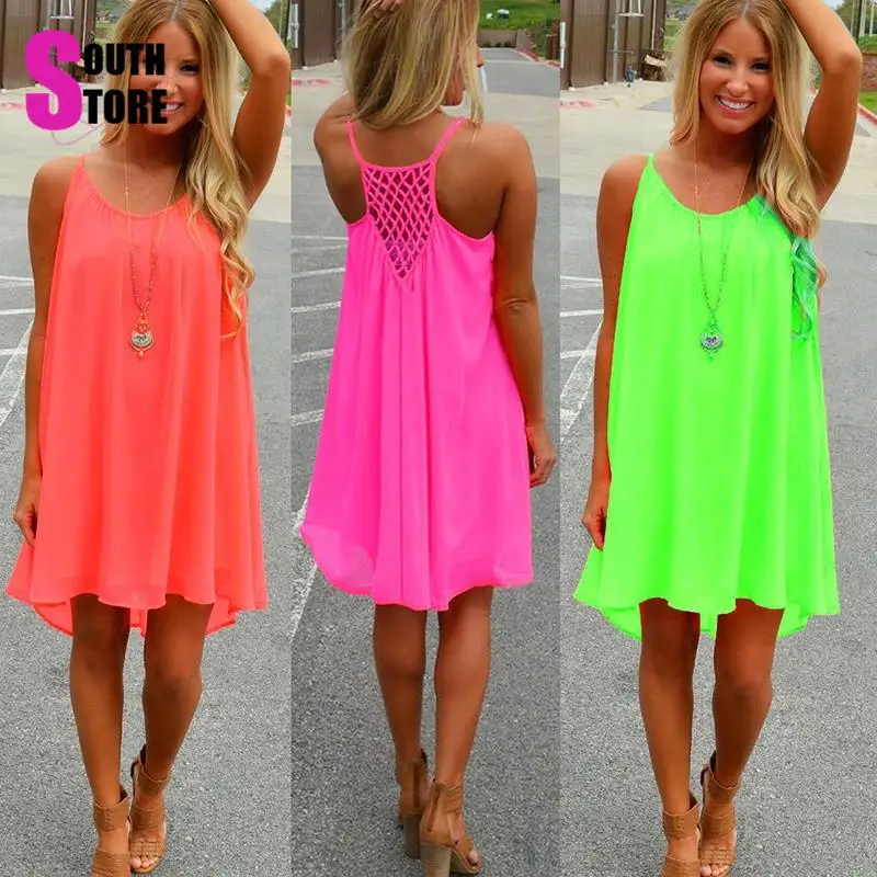 SouthStore 2016 Casual Beach Spaghetti Strap Summer font b Dress b font font b Sexy b