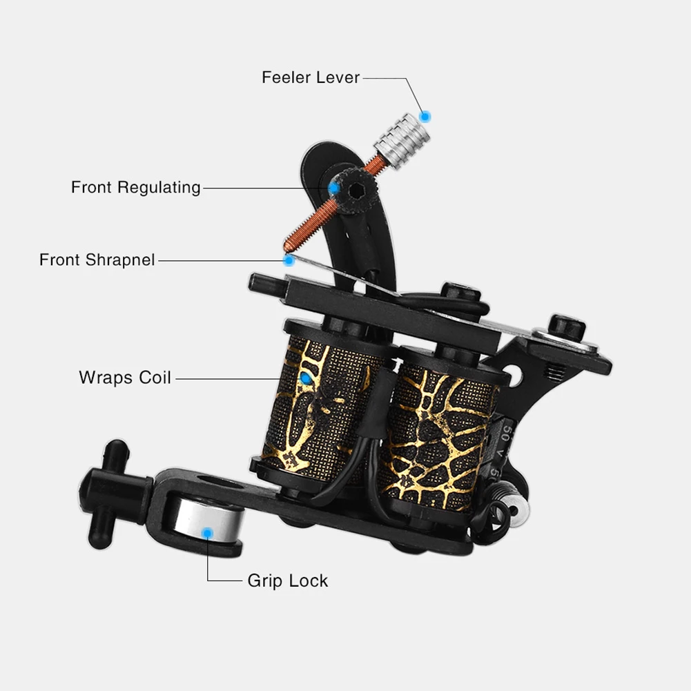 Tattoo Supplies Tattoo Pen 8 Warps Coils Tattoo Machine Rotary Motor Liner Shader Beginner Beauty Care Tool Color Iron