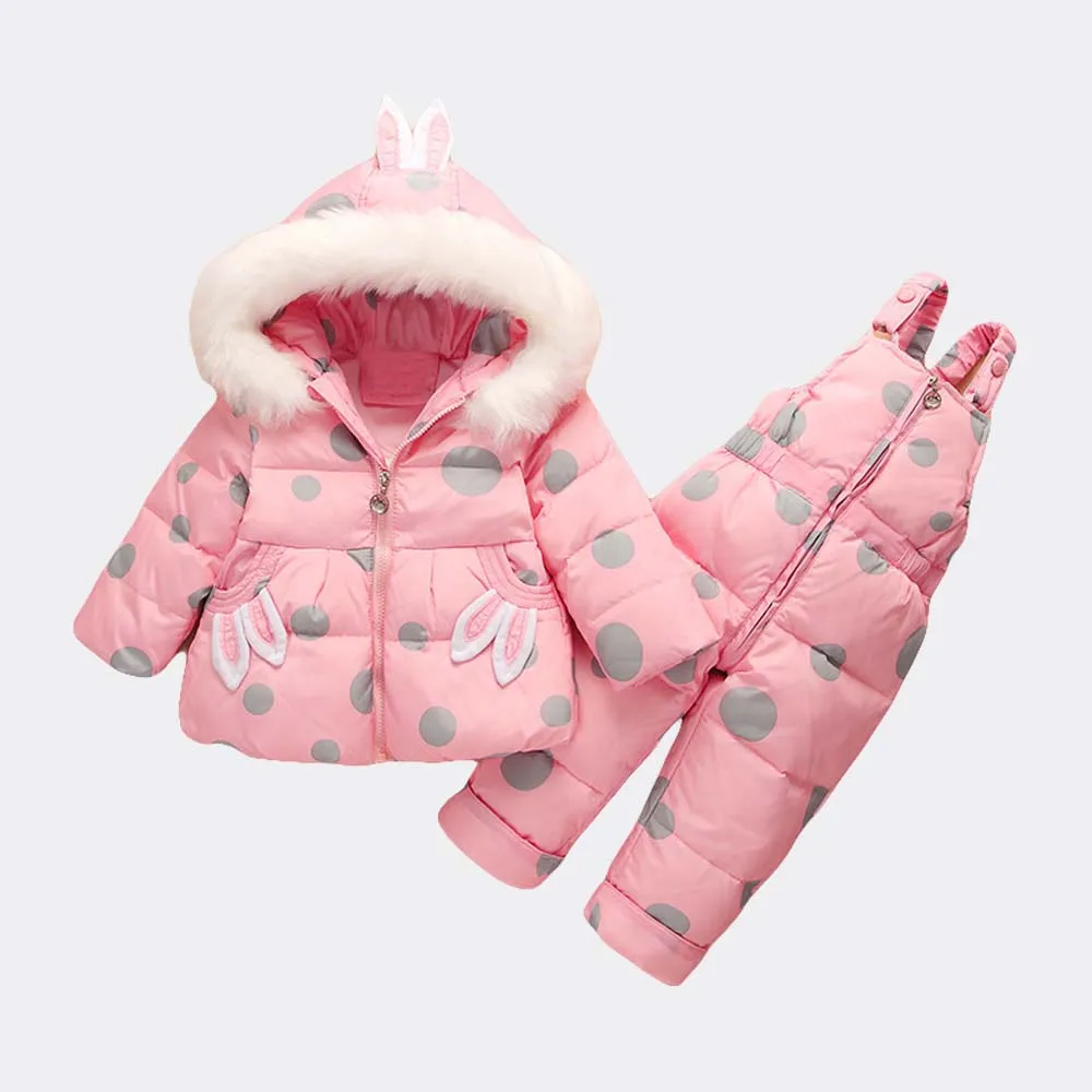 

Babyinstar 2018 New Arrival Children's Clothing Winter Warm Down 2pcs Sets For Girl Toddler Lovely Parka Coat Kids Snow Wear