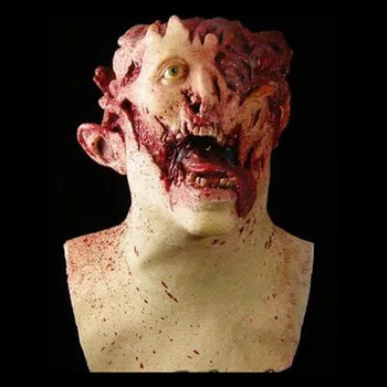 

Scary Zombie Mask New Latex Masks Halloween maske Horror realistc Half head Broken head brain