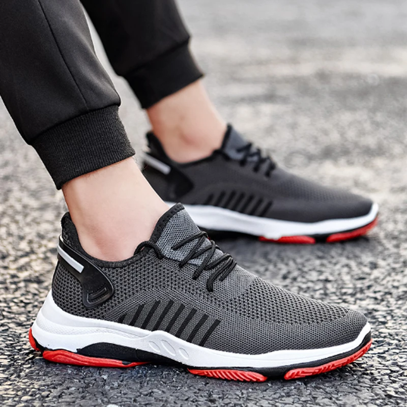 

PUIMENTIUA 2019 Men Vulcanize Shoes Casual Comfort Sneakers Wear-resisting Non-slip Male Mesh Tenis Masculino Plus Size