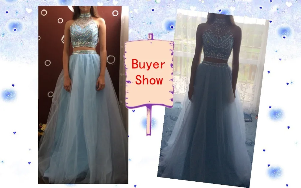 Real Picture New Arrival 2017 2 Pieces Prom Dresses (6)
