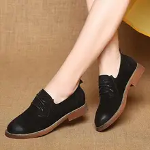 Весенние женские туфли-оксфорды в стиле ретро; водонепроницаемые мокасины; туфли из натуральной кожи на плоской подошве; женские повседневные туфли на плоской подошве со шнуровкой и круглым носком; женская обувь