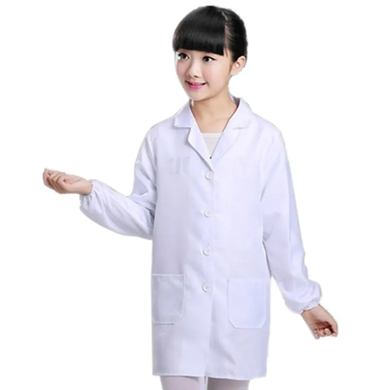 Медицинская белая лабораторная куртка унисекс для детей, карнавальный костюм, Детский костюм доктора, униформа медсестры, школьная форма учёного