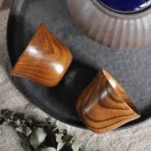 75 мл практичный японский стиль ручной работы деревянная чашка бревна натурального Ретро дерева кофе чай сок чашка z0328# G20