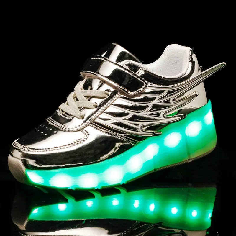 الأطفال متوهجة رياضية أطفال أحذية التزلج الأسطوانة الأطفال مصباح ليد يصل أحذية الفتيات الفتيان أحذية رياضية مع عجلات