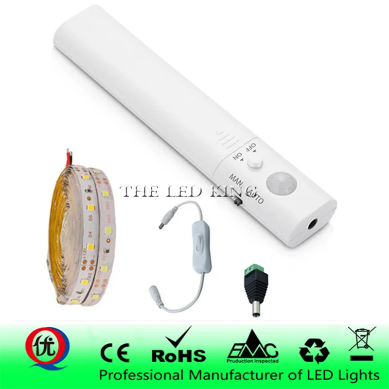

1M-5M LED Under Cabinet Lights PIR Motion Sensor 2835 DC 5V LED Strip Under Bed Lamp For Bedroom Stairs Kitchen Wardrobe