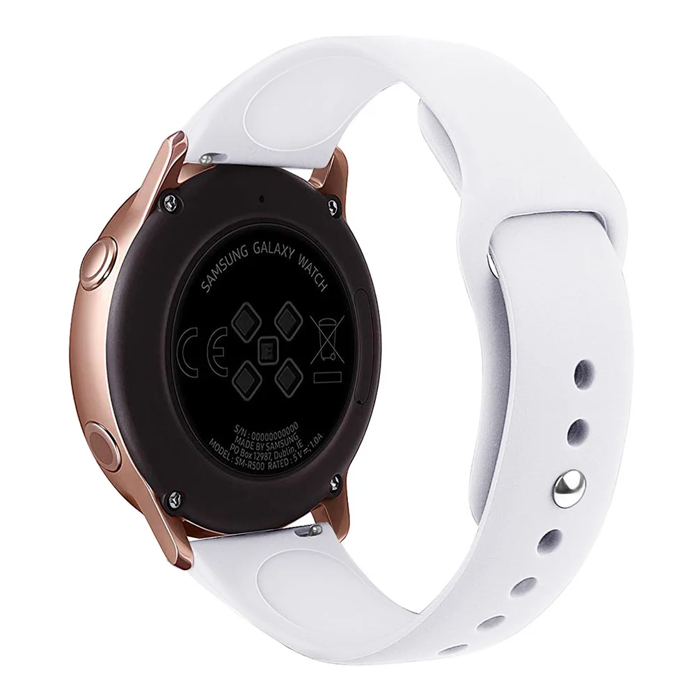 20 мм силиконовые полосы для samsung Galaxy Watch активный ремешок для samsung gear S2 Спортивный Классический сменный ремешок для Garmin 645