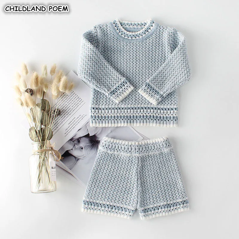 Baby Girls Clothes Autumn Spring Knit Baby Clothes Set Handmade Woolen Baby Boys Clothing Set Infant Newborn Baby 's Set For Boy