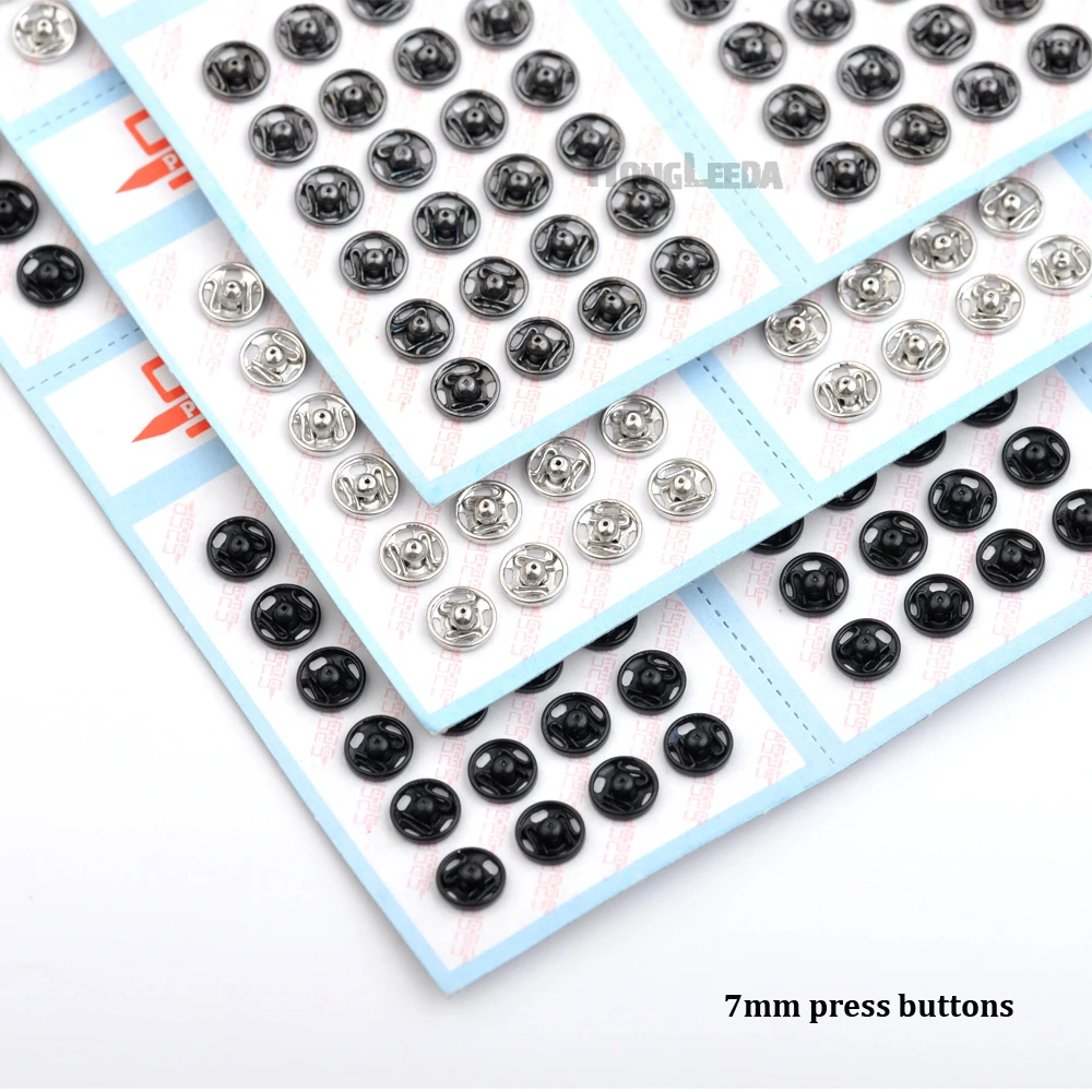 

Wholesale 288sets/lot small metal brass 7mm sew on press snap button fasteners stud silver nickle, gun metal, black free ship