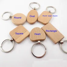 LLavero de madera rectangular en blanco, 100 Uds., etiquetas de llave personalizada DIY, regalos promocionales