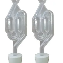 2 шт. s-образный воздушный замок с двойным пузырем пластик с#6 резиновой пробкой втулка доморощенного брожения винного клапана