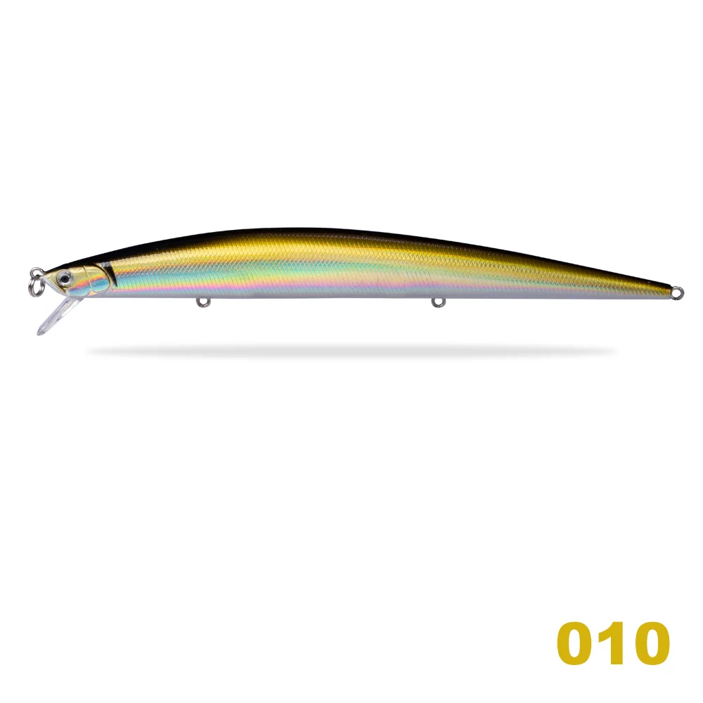 Hunthouse Tide Slim Minnow flyer175 плавающая жесткая приманка для рыбалки Морская рыбалка 175 мм 25 г 3D глаза ABS пластик для морской щуки - Цвет: 010