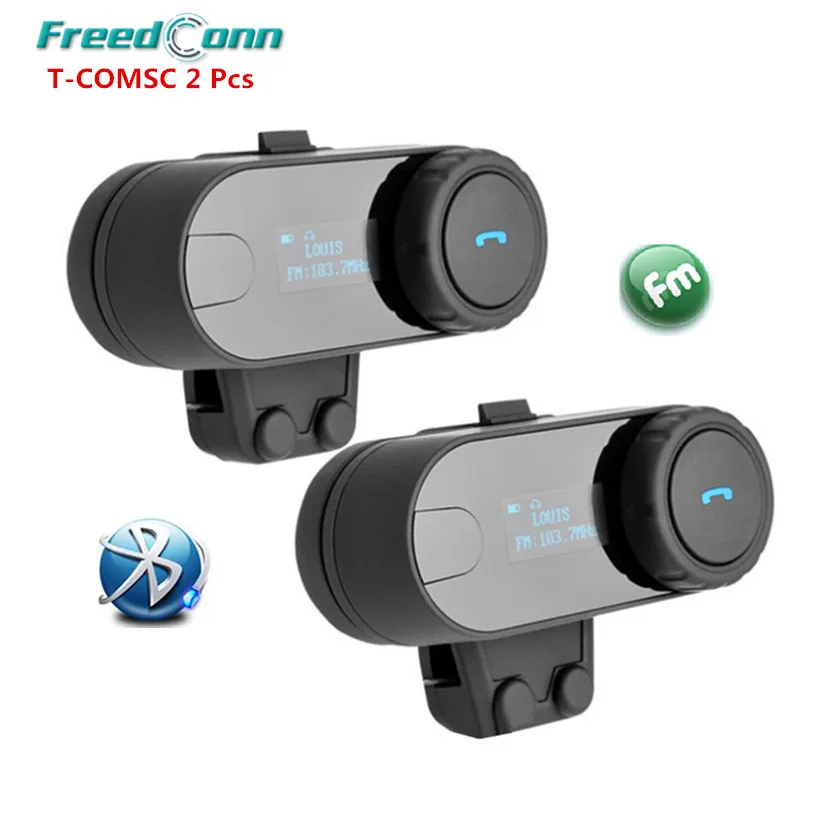 Freedconn FDC TCOM-SC Moto BT Interphone наушники Bluetooth мотоциклетный шлем домофон гарнитура с FM радио ЖК-экран 2 шт