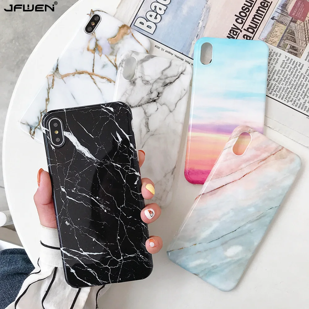 Funda de teléfono de silicona de mármol de lujo para iphone XS Max X XR 7 8 6 6S Plus funda suave cubierta trasera de TPU 8 para iphone 7 Plus Funda